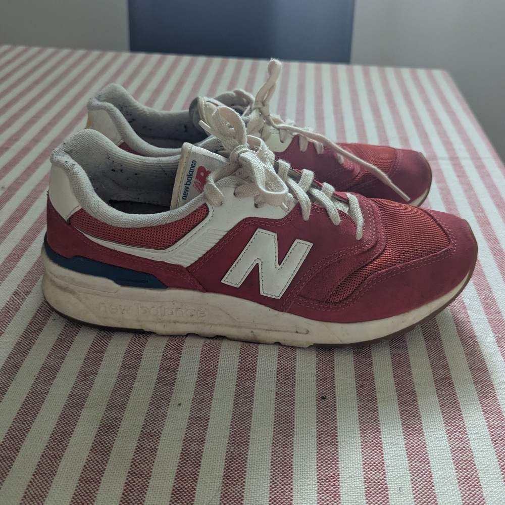 New Balance Red and White Sneakers 997h